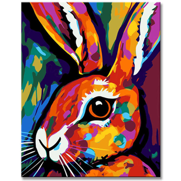 Kaninchen-Porträt im Picasso-Stil Malen Nach Zahlen