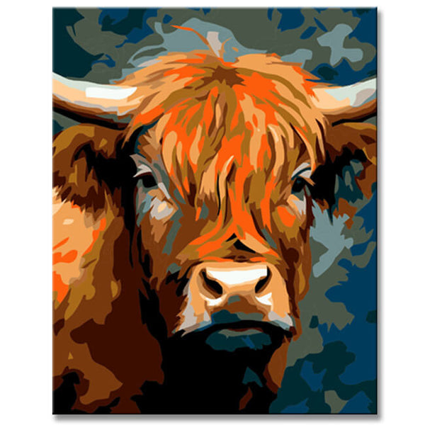 Highland Cattle im Picasso-Stil – Malen nach Zahlen Rind kaufen