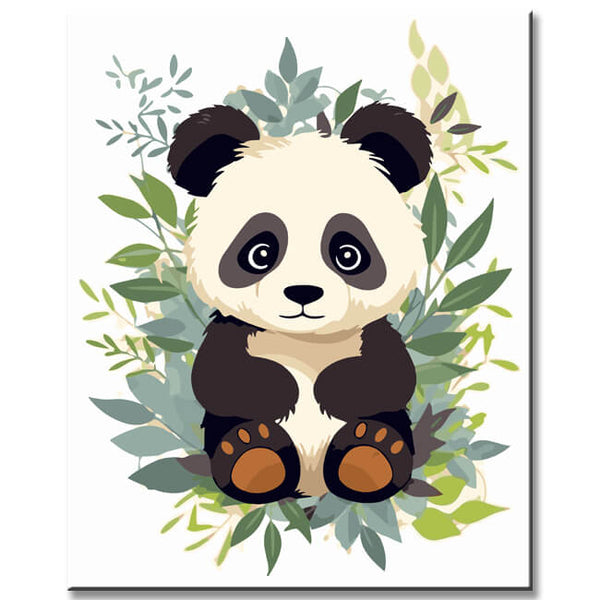 Panda Bär Kindermotiv Malen nach Zahlen