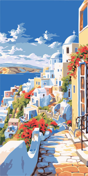 Santorin Griechenland Malen nach Zahlen