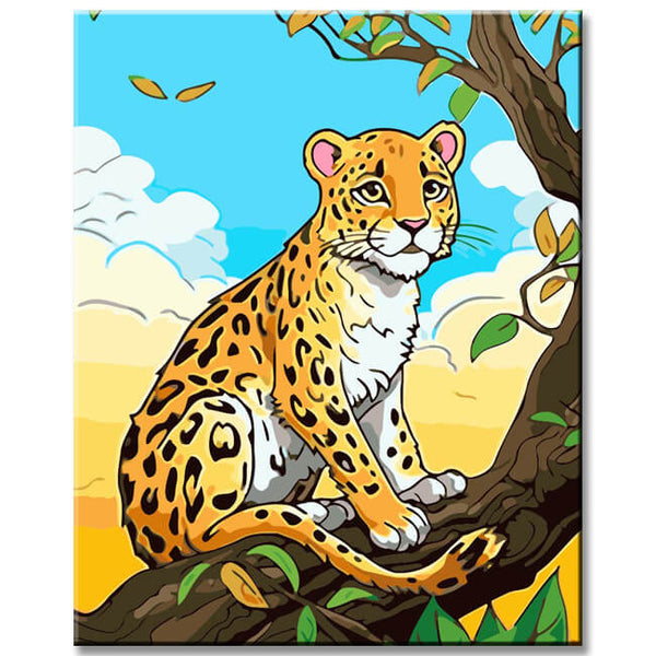 Kleiner Leopard Kindermtoiv Malen nach Zahlen