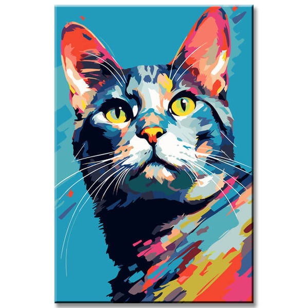 Bunte Katze Porträt Malen nach Zahlen
