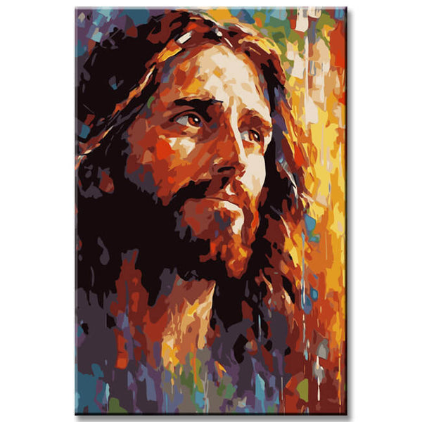 Farbiges Jesus Porträt Malen nach Zahlen