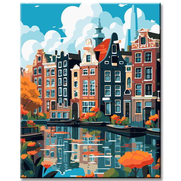 Amsterdam Stadtporträt Malen nach Zahlen
