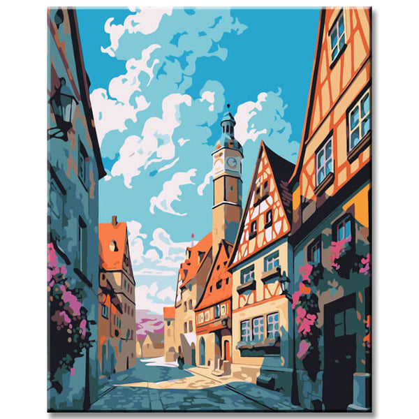Rothenburg ob der Tauber Altstadt Malen nach Zahlen