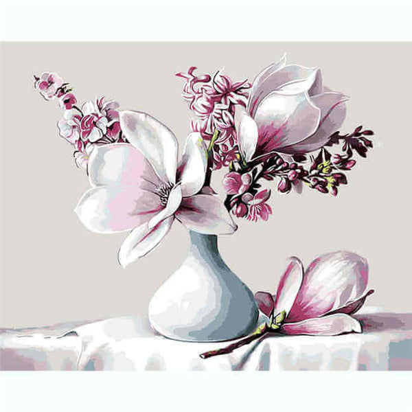Malen nach zahlen orchideen in vase