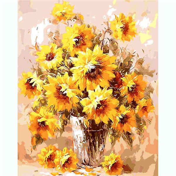 Malen nach Zahlen Bilder Sonnenblumen