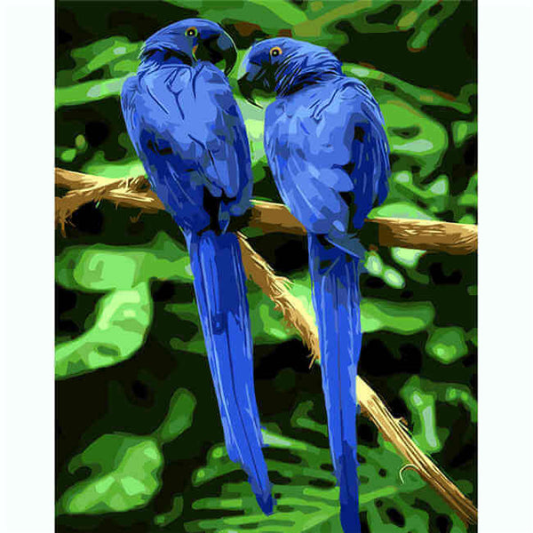 Malen nach Zahlen Vögel Zwei Papageien