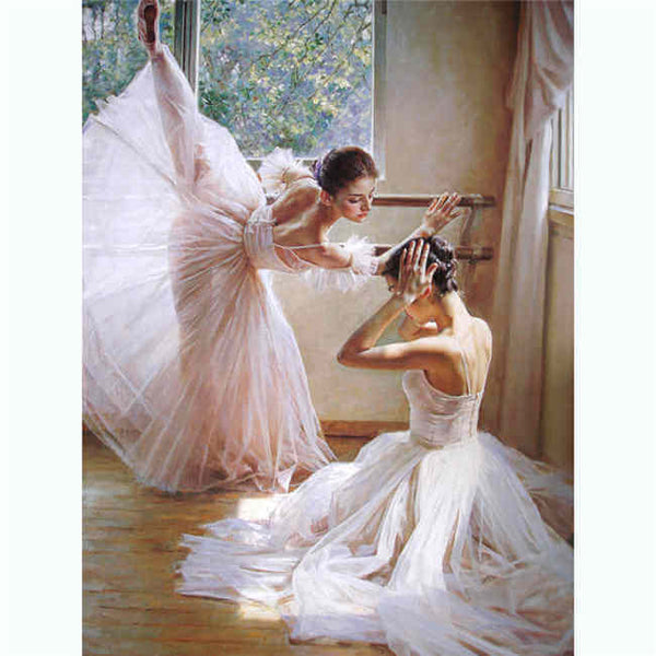 Malen nach zahlen bilder zwei balletttanzerinnen