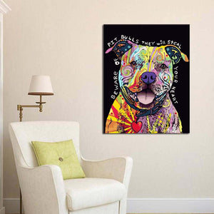 Malen nach zahlen pittbull hund mit herz
