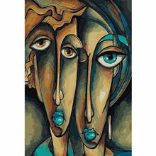 Laden Sie das Bild in den Galerie-Viewer, Malen nach Zahlen Abstrakte Kunst Gesichter Urbane Welt Schwestern