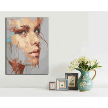 Laden Sie das Bild in den Galerie-Viewer, Malen nach Zahlen Abstrakte Kunst Frau Gesicht Modern Art