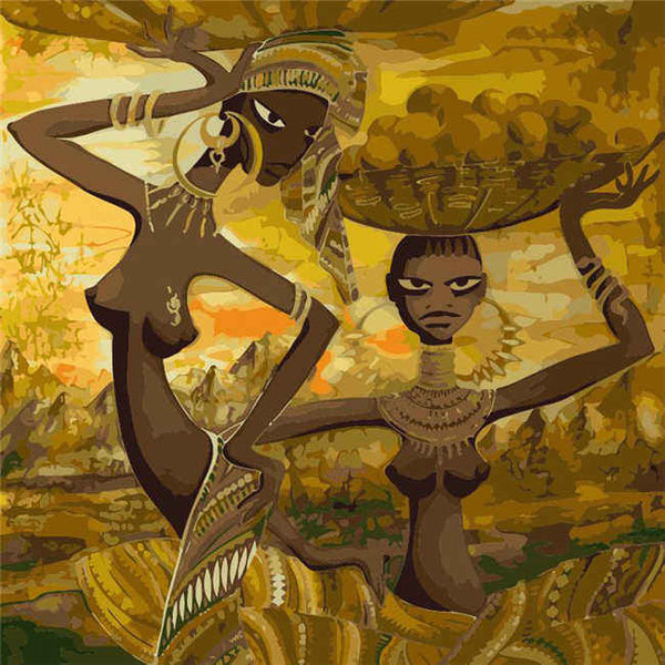 Malen nach Zahlen Afrika Frauen bei der Arbeit Moderne Kunst
