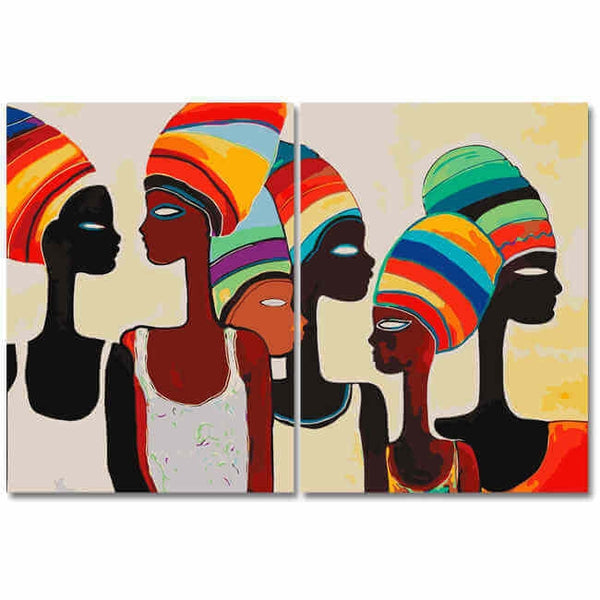 Malen nach Zahlen Afrika Frauen Moderne Kunst - 2-teilig (Duo)