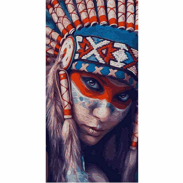 Malen nach Zahlen Frau Ureinwohnerin Tradition Amerika