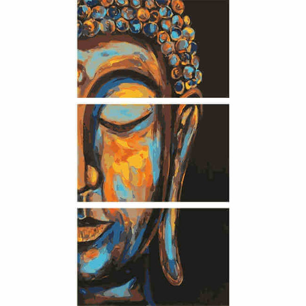 Malen nach Zahlen Schlafender Buddha Tradition - 3-teilig (Triptychon)