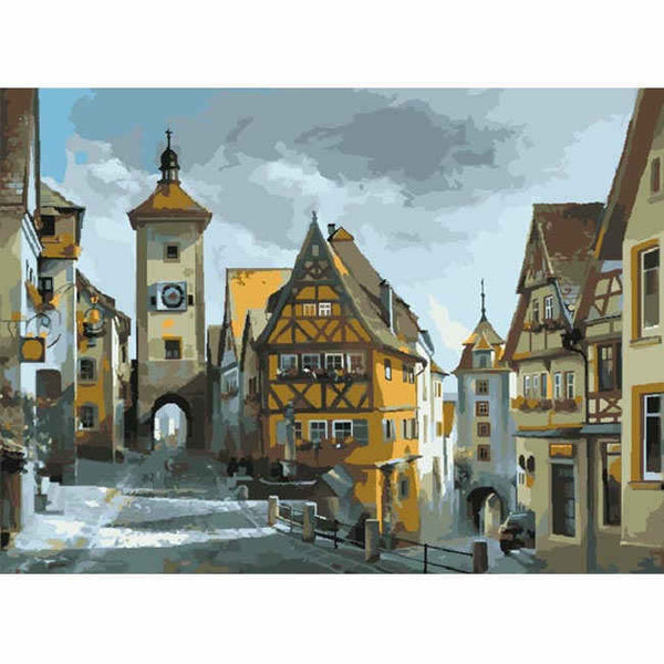 Malen nach Zahlen Altstadt Deutschland Rothenburg