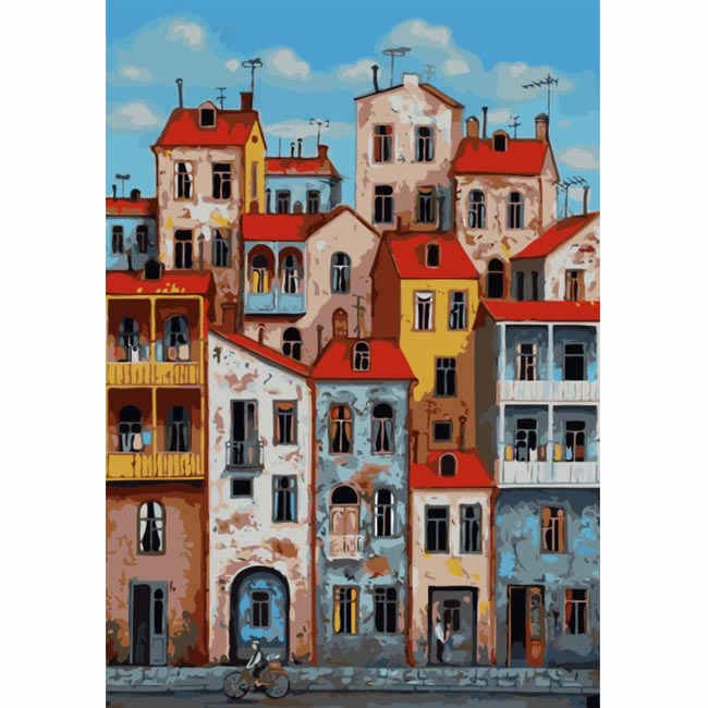 ABEUTY Malen Nach Zahlen Set 'Venedig Stadt', 40x50 Cm Leinwand, Inkl. Pinsel & Farben
