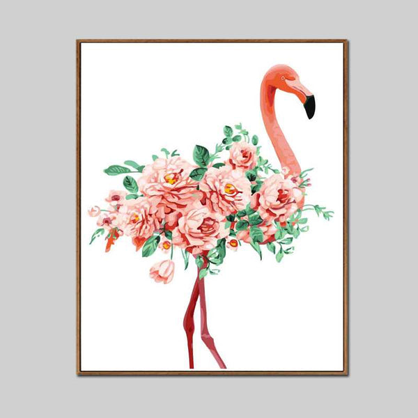 Malen nach zahlen rosen flamingo