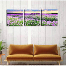 Laden Sie das Bild in den Galerie-Viewer, Malen nach Zahlen Triptychon Lavendelfeld