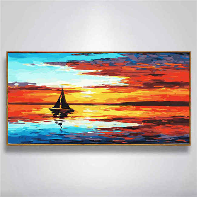 ABEUTY Malen Nach Zahlen Für Erwachsene – Segelboot-Motiv, 40x50 Cm, Mit Leinwand, Pinseln & Acrylfarben