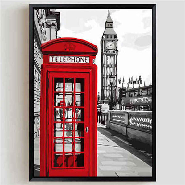 Malen nach Zahlen London Telefonzelle Big Ben