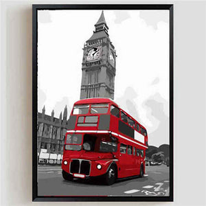 Malerei Nach Zahlen „Big Ben London“ - DIY Ölgemälde Auf Leinwand 40x50 Cm Mit Pinseln & Farben