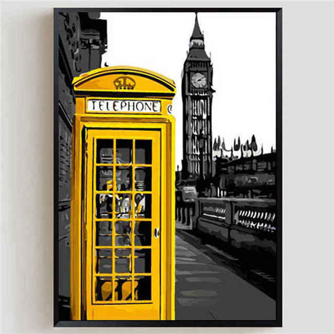 Malerei Nach Zahlen „Big Ben London“ - DIY Ölgemälde Auf Leinwand 40x50 Cm Mit Pinseln & Farben