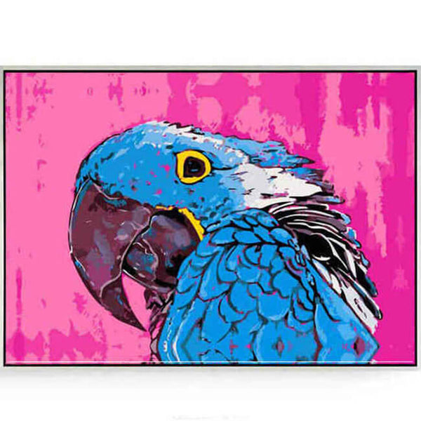 Malen nach Zahlen Papagei blau
