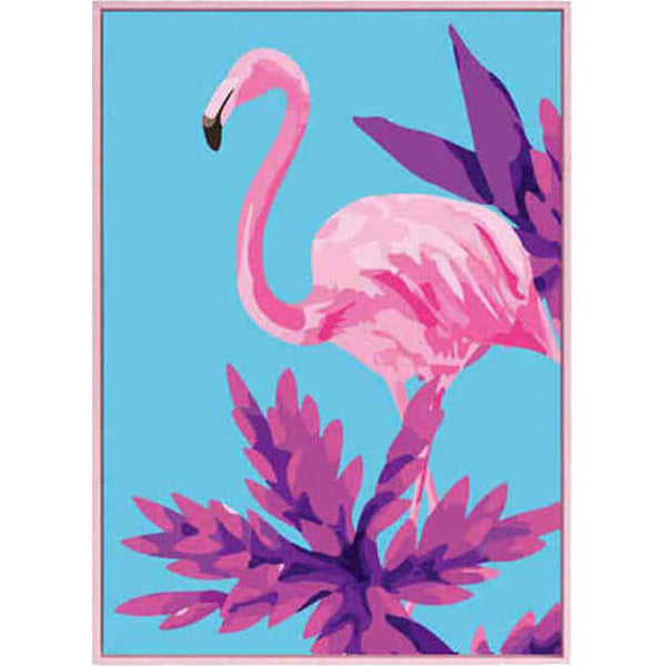 Malen nach Zahlen Vogel Flamingo blau