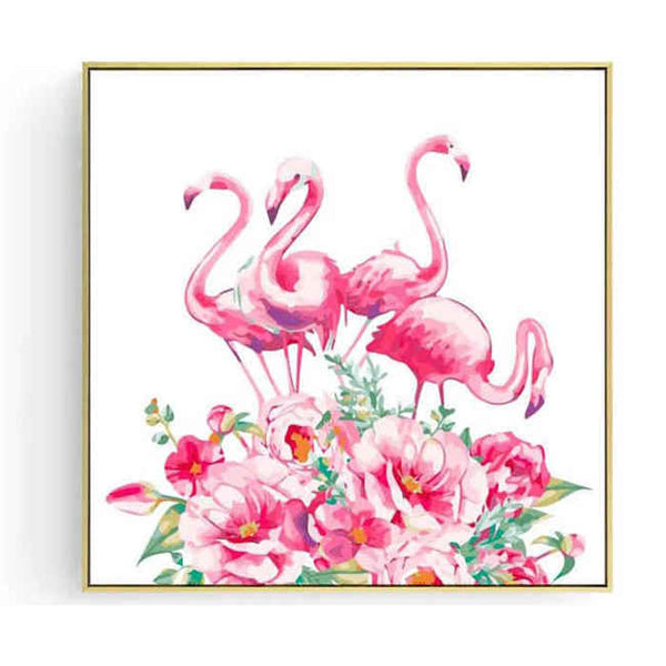 Malen nach Zahlen Flamingo Blumen