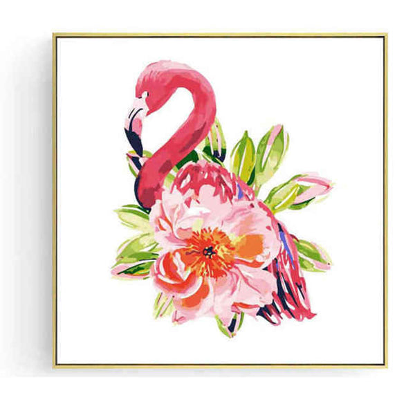 Malen nach Zahlen Flamingo Blumen