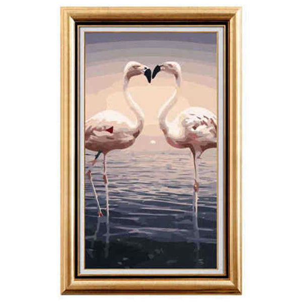 Malen nach Zahlen Flamingo Herz