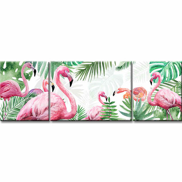 Malen nach Zahlen Flamingo Familie - 3-teilig (Triptychon)