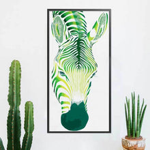 Laden Sie das Bild in den Galerie-Viewer, Malen nach Zahlen Zebra grün
