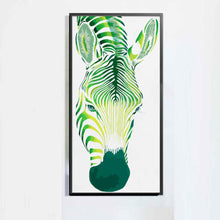 Laden Sie das Bild in den Galerie-Viewer, Malen nach Zahlen Zebra grün