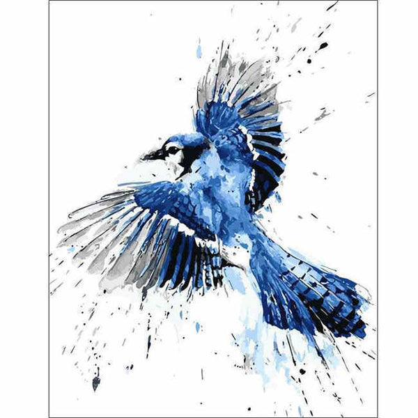 Malen nach Zahlen Vogel blau Tierkunst