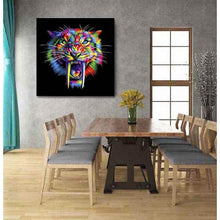 Laden Sie das Bild in den Galerie-Viewer, Malen nach Zahlen Tiger in Regenbogenfarben Tierkunst