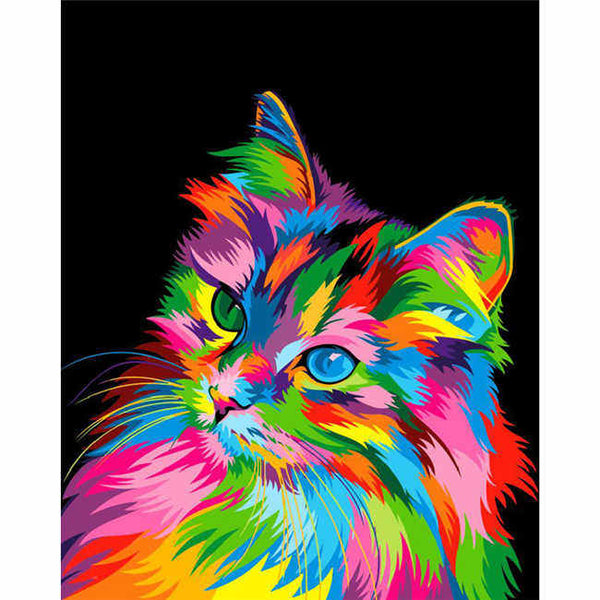 Malen nach Zahlen Katze Portrait Tiere Tierkunst