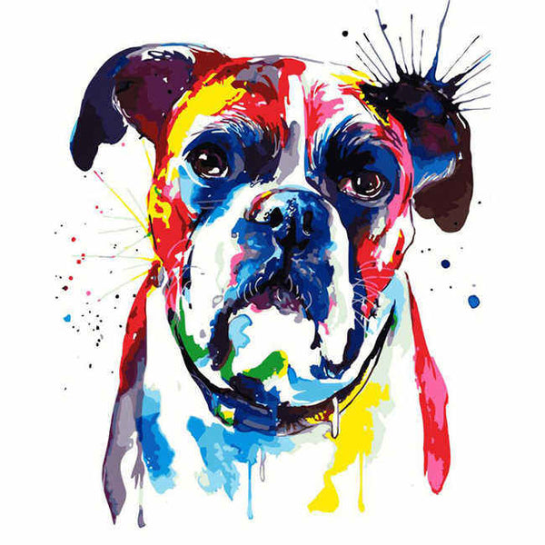 Malen nach Zahlen Hund Bulldogge Tier Moderne Tierkunst