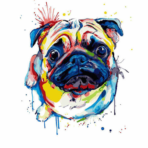 Malen nach Zahlen Hund Mops Portraits Moderne Tierkunst