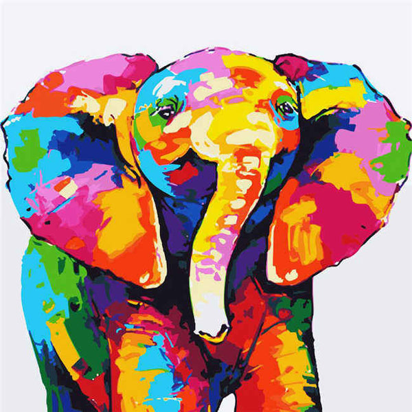 Malen nach Zahlen Kleiner Elefant Moderne Tierkunst