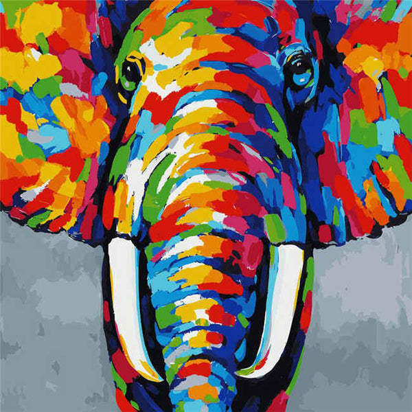 Malen nach Zahlen Großer Elefant Portrait Moderne Tierkunst
