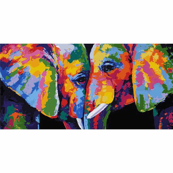 Malen nach Zahlen 2 Elefanten Moderne Tierkunst