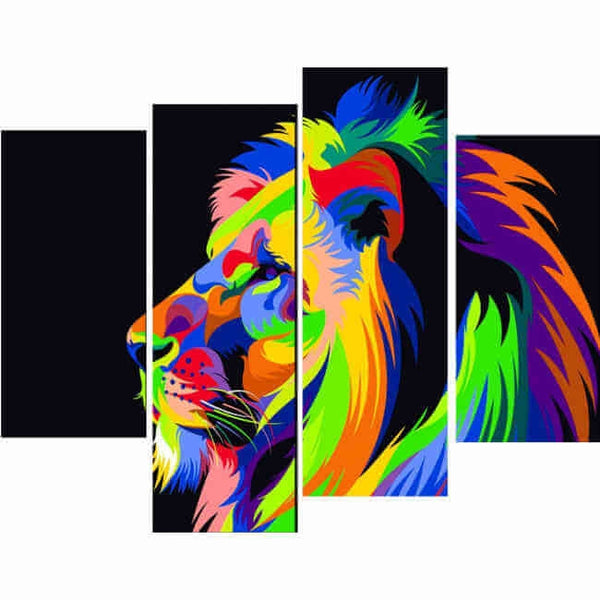 Malen nach Zahlen Löwe Tiere - 4-teilig (Quattro)